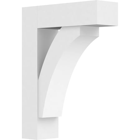 Ekena Millwork Standard Thorton Architectural Grade PVC Bracket with Block Ends, 5"W x 18"D x 24"H BKTP05X18X24THR05